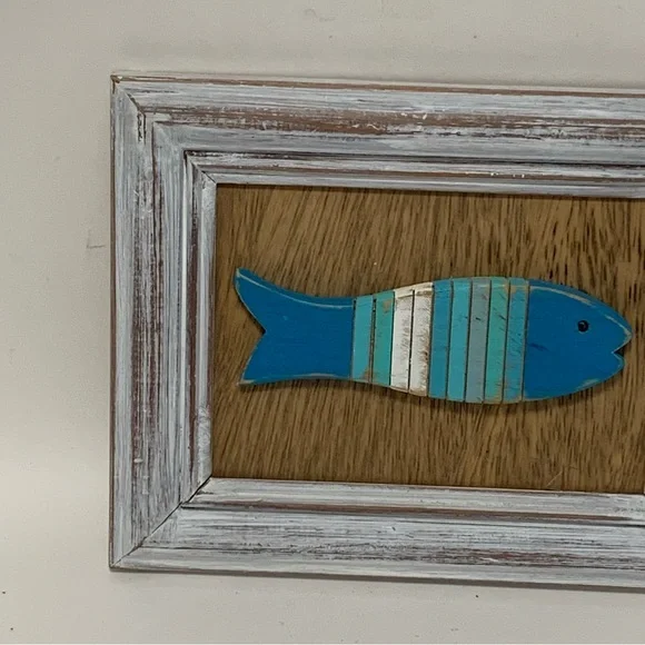 Rustic Blue and White Fish Wall Decor - Picture 3 of 5